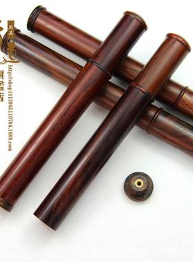精致大红酸枝短款带香插拔口3.5管香筒香寸香道用具礼品批发
