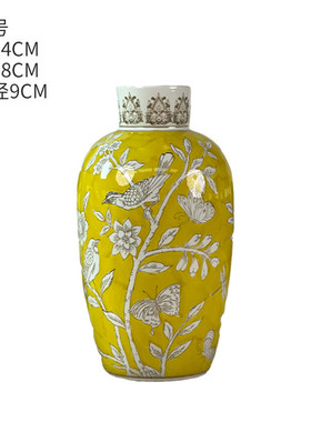 餐桌客厅陶瓷花瓶插花高档轻奢花器中式复古青花瓷花瓶高级感摆件