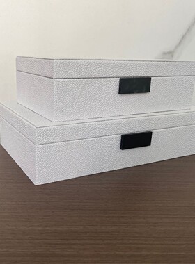 热销现代简约创意白色样板房收纳盒电视柜家居书房创意软装饰品摆