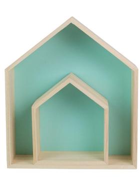 ins儿童房木头置物架隔板北欧风房子