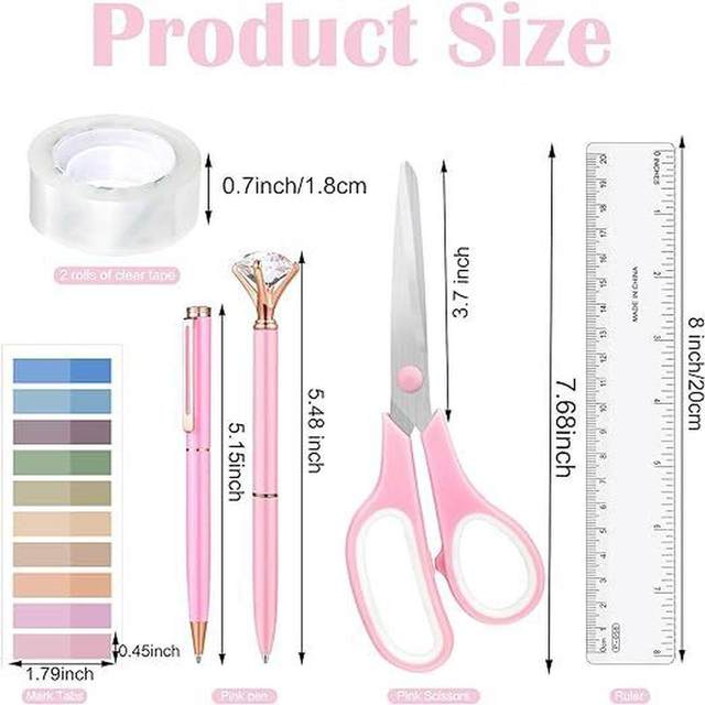 Popular products direct supply multi-function pink desktop storage rack stapler tape holder scissors nail lifter stationery set