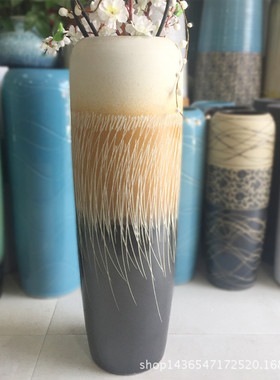 景德镇落地新婚礼品干枝插花瓶落地花瓶复古生态瓶乔迁瓶