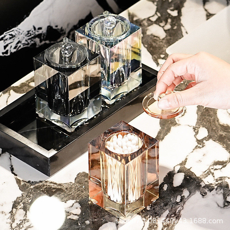 浴室高档水晶棉签盒置物架酒店餐厅茶几家用桌面牙签筒牙线收纳罐,淘宝优惠券,粉丝福利购,淘宝优惠卷