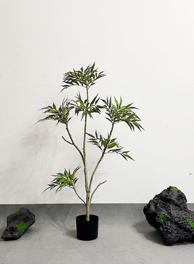 高端仿真绿植物盆景功效十大客厅橱窗装饰摆件仿真黄天竺盆栽装饰