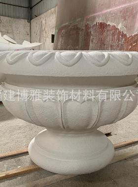 热销欧式玻璃钢花盆创意大号石头户外仿庭院组合烤漆花钵雕塑装饰