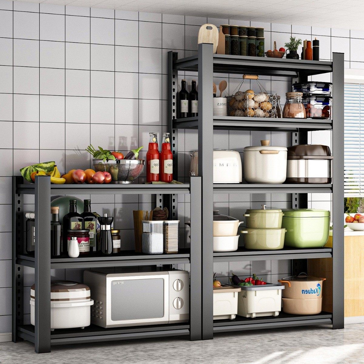 厨房整理收纳置物架多层家用微波炉架子多功能落地家用烤箱储物架,淘宝优惠券,粉丝福利购,淘宝优惠卷