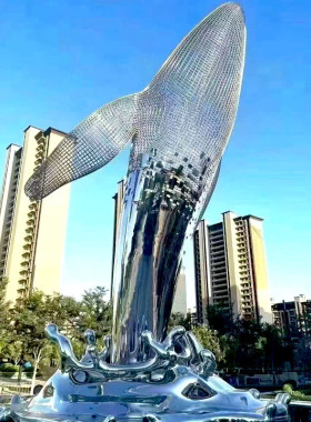 镂空不锈钢镜面雕塑户外园林景观喷漆定制摆件大型不锈钢动物雕塑