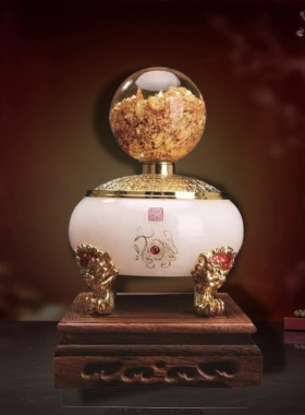 热销流水生财招财聚宝盆琉璃玉新年摆件银行保险企业商务开门红工