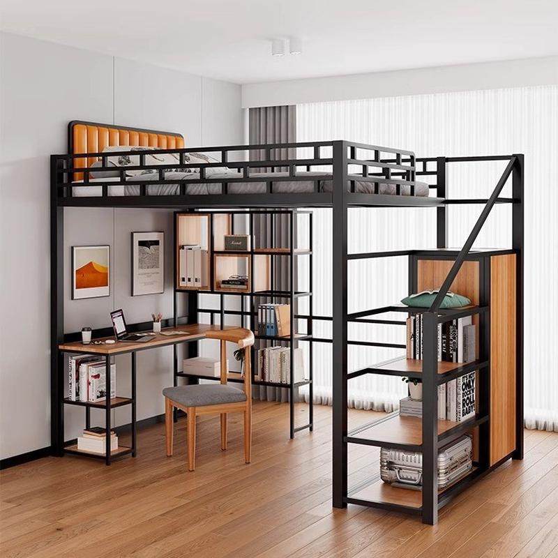 铁艺高架床单上层儿童阁楼复式二楼小户型省空间成人上下铺铁架床,淘宝优惠券,粉丝福利购,淘宝优惠卷