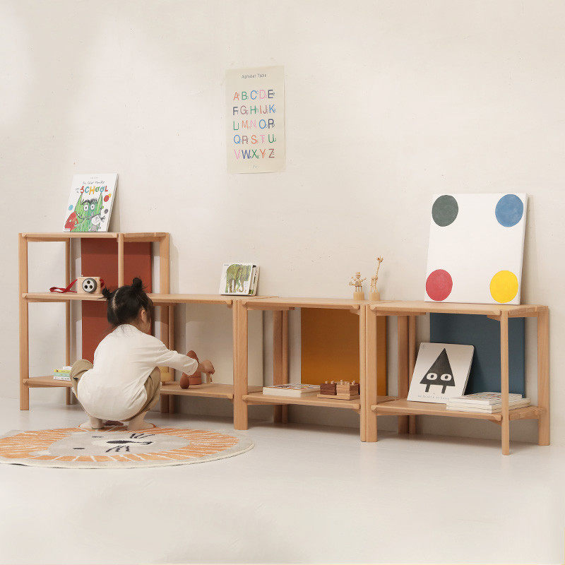 7W靠墙书架开放实木置物架儿童储物柜儿童房书柜落地展示柜,淘宝优惠券,粉丝福利购,淘宝优惠卷