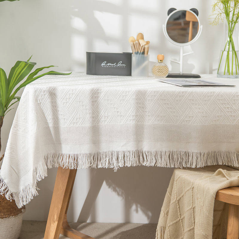 白色长方形桌布新款蕾丝长条桌垫床头柜电视柜台布感书桌垫布厂供,淘宝优惠券,粉丝福利购,淘宝优惠卷