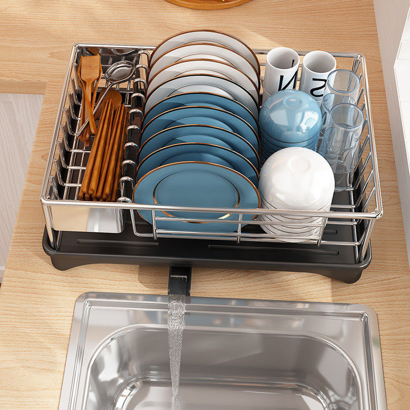 304不锈钢碗碟收纳架厨房置物架台式餐具沥水篮单层放碗筷收纳柜,淘宝优惠券,粉丝福利购,淘宝优惠卷