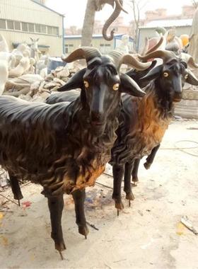 热销绵羊摆件动物羊雕塑别墅庭院花园院子户外园林玻璃钢装饰摆设