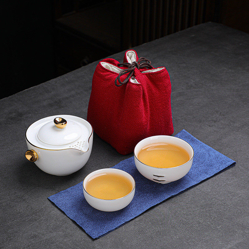 羊脂玉瓷手抓壶便携户外旅行茶具套装元旦公司年会商务礼品加logo,淘宝优惠券,粉丝福利购,淘宝优惠卷