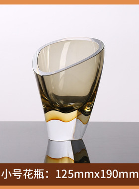 现代家居三角琉璃花瓶客厅样板间餐桌花瓶饰品轻奢摆件插花花器