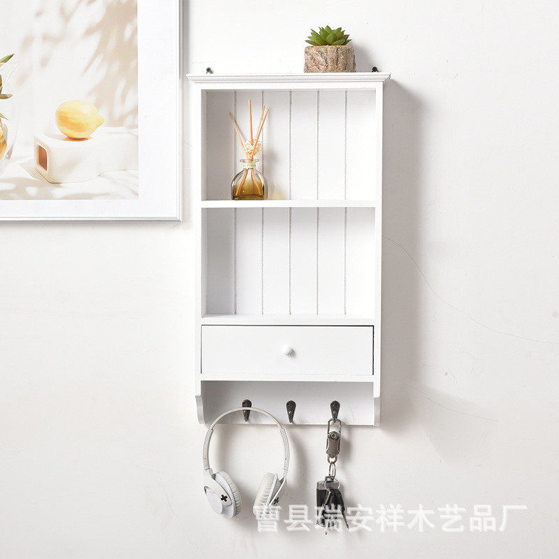 木质墙壁置物架墙上挂钩置物架客厅卧室装饰架白色壁挂收纳整理架,淘宝优惠券,粉丝福利购,淘宝优惠卷