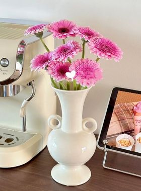 客厅北欧奶油风艺术瓶子陶瓷花瓶定制餐桌插花摆件电视柜装饰花器