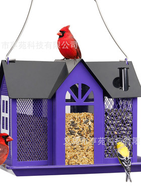 新款喂鸟器创意金属房屋秋千庭院蜂鸟松鼠喂食器户外悬挂装饰