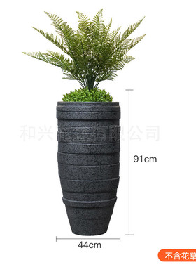 厂家玻璃钢花盆户外水泥花瓶商场室内绿植盆栽大号创意落地摆件