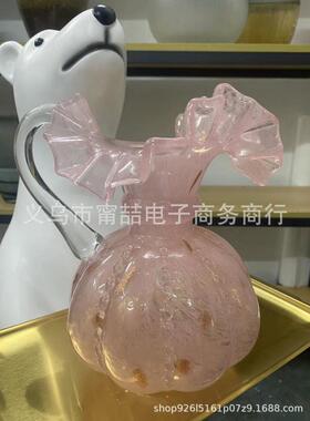 插花中古芬顿琉璃玻璃花瓶高级感创意室内餐桌面客厅复古装饰摆件
