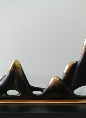 热销批发创意金属工艺品新中式山水铁艺玄关客厅酒店样板房家居摆