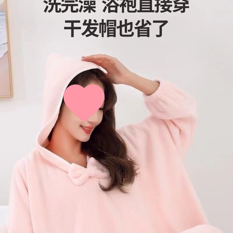 秋冬加大加厚浴袍可穿浴巾女家用比纯棉吸水柔软速干浴裙洗澡睡袍,淘宝优惠券,粉丝福利购,淘宝优惠卷