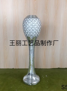 欧式闪光珍珠砂岩花盆落地大花瓶花器酒店家具商场组合落地大摆件