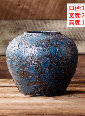 陶瓷花瓶摆件客厅插花落地高级感种花盆大陶罐复古装饰中式景德镇