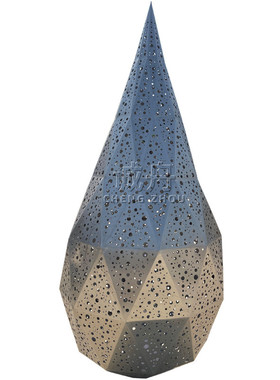 公园镜面雕塑异形几何水滴块面石头户外不锈钢绿地售楼部水系摆件