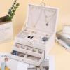 Three-layer lockable jewelry storage ring box, large-capacity jewelry box, multi-compartment storage, home organization box storage