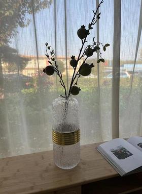 北欧简约创意镀金玻璃花瓶摆件客厅玄关装饰插花样板间水培花器