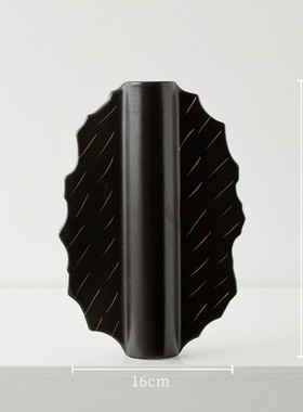 家居陶瓷花瓶摆件客厅民宿哑光扇形花插电视柜中古高级感花瓶