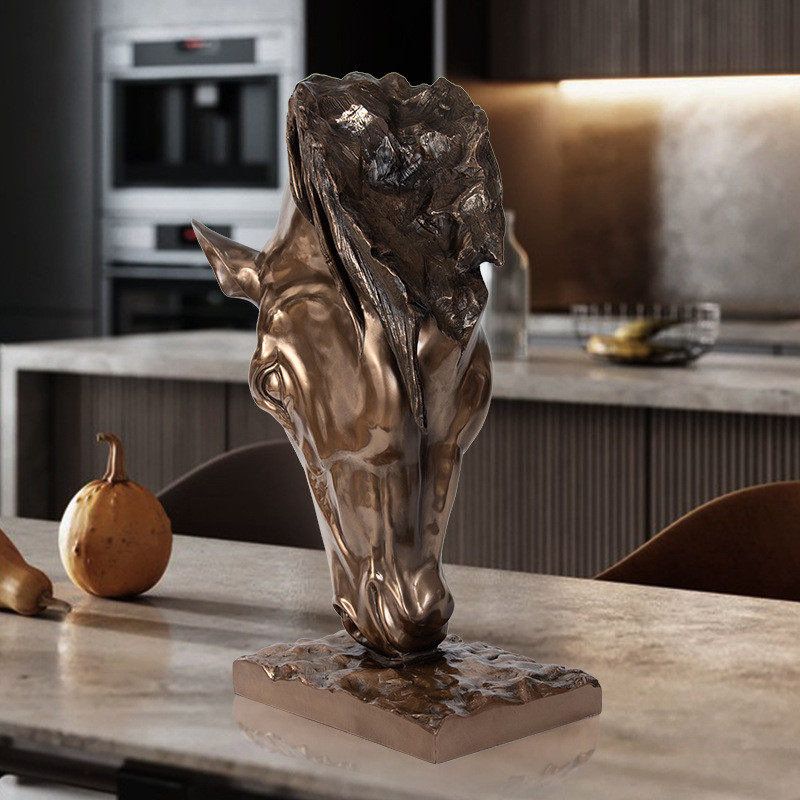 冷铸铜迎宾马头桌面摆件客厅电视柜酒柜玄关办公室装饰品乔迁送礼,淘宝优惠券,粉丝福利购,淘宝优惠卷