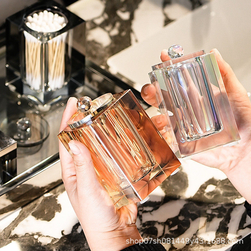 浴室高档水晶棉签盒置物架酒店餐厅茶几家用桌面牙签筒牙线收纳罐,淘宝优惠券,粉丝福利购,淘宝优惠卷