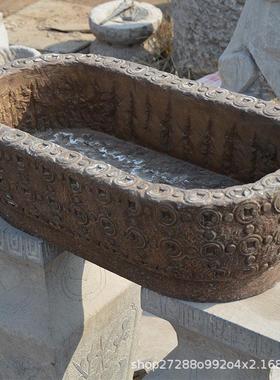 厂家老石槽老马槽仿古青石槽流水摆件民间老石槽养鱼池可