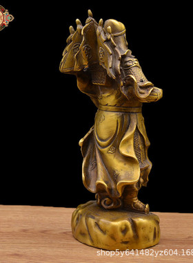 宏达铜器厂家批发关公忠义黄铜武财神家居吉祥摆件
