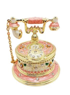 复古电话机外贸工艺品珐琅彩首饰盒梳妆台家居小摆件爆款饰品批发
