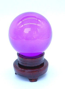 批发水晶工艺品150黄色紫红不含税家居装饰品办公桌摆件水晶球