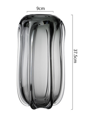 琉璃插创意简约现代轻奢样板房客厅餐桌花瓶干花玻璃软装饰品摆件