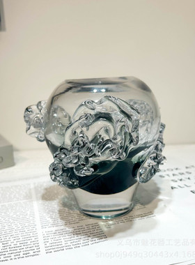 创意花瓶色手工琉璃双拼家居办公室艺术展示摆件样板间酒店艺术器