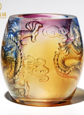 琉璃龙笔筒庆典活动办公室办公桌摆件装饰品公司工艺品开业礼品