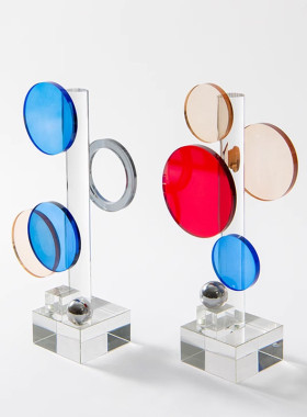 热销高级感高档酒柜样板间客厅电视橱柜轻奢摆件水晶摆设现代软装