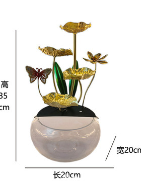 创意玻璃金鱼缸客厅桌面循环养鱼盆小型家用招财鱼缸迷你流水摆件