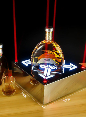 酒吧不锈钢发光酒座led充电激光洋酒底座起泡酒香槟展示架夜场