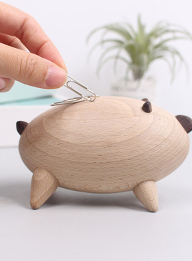 家居摆件磁吸小猪桌面回形针收纳公司文创礼品创意实用装饰品