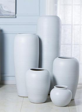景德镇陶瓷花瓶欧式落地大花瓶白色陶瓷简约客厅摆件五件套批发