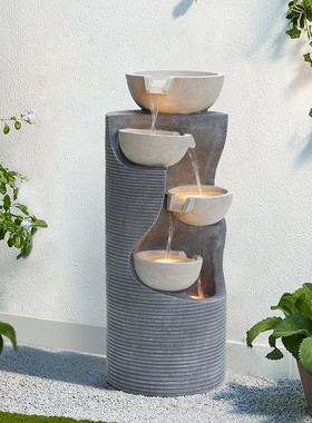 热销现代流水生财摆件喷泉装饰品阳台庭院户外花园家居落地循环水