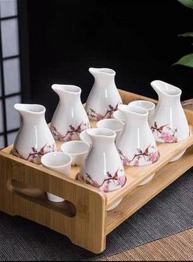 热销二贰麻创意酒具酒吧酒馆斗酒酒架七孔杯架套装清酒一壶一架六