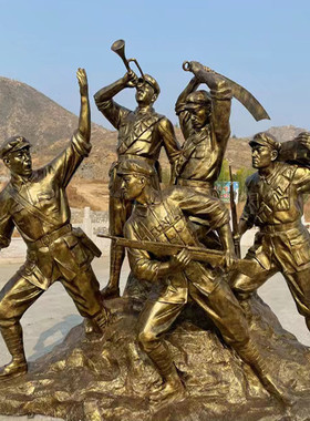 热销户外大型铸铜人物雕塑民俗公园广场红军仿景观铜步行街落地摆