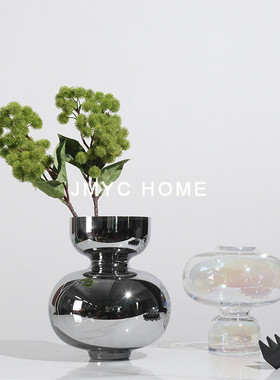 热销简约花瓶镜面玻璃插花器摆件客厅玄关电视柜样板房间轻奢软装